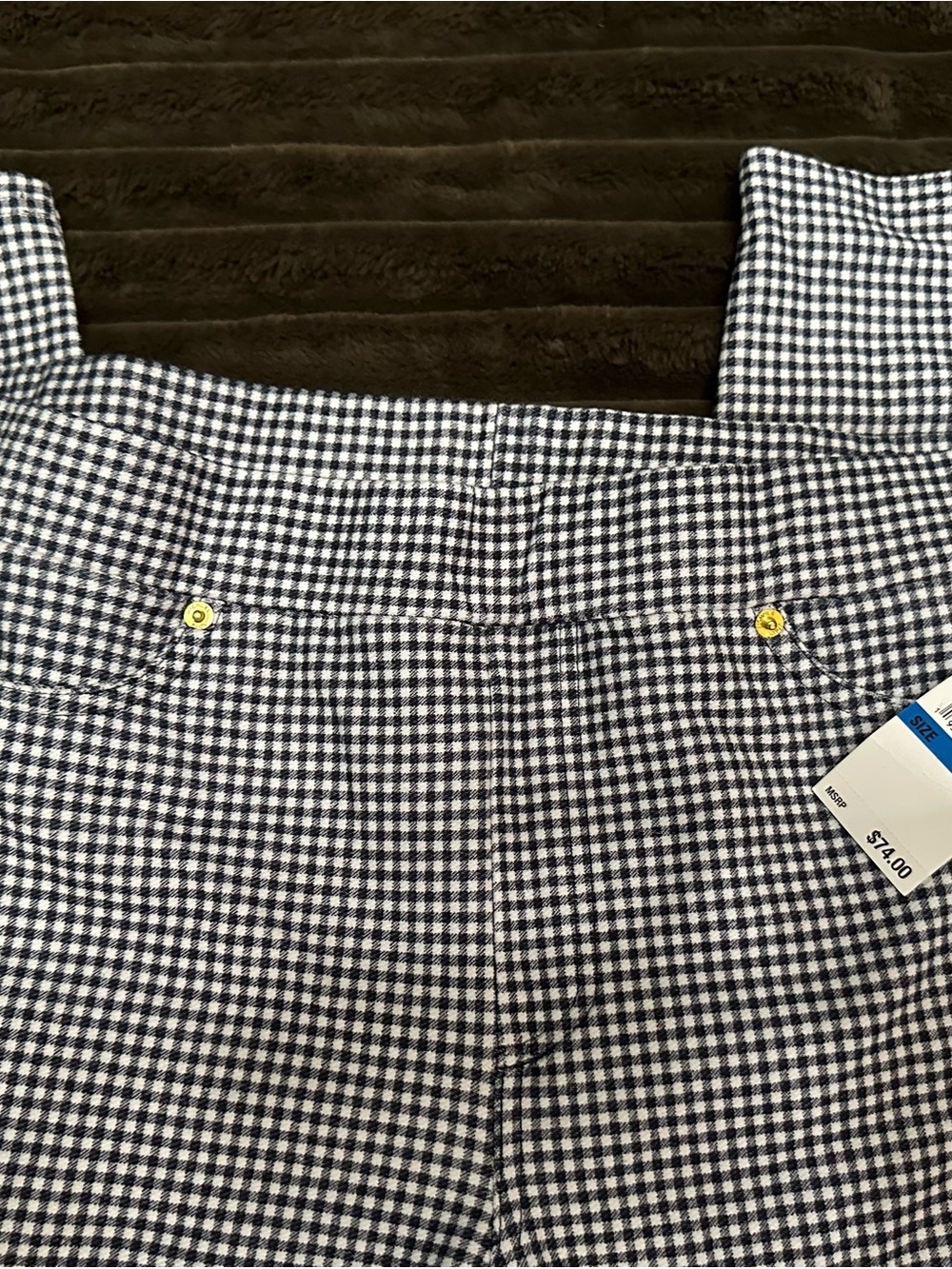 Michael Kors Gingham Check Navy and White Leggings